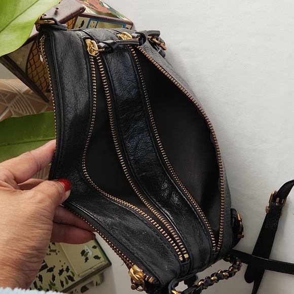 Elliot Lucca Leather Double Zip Front Crossbody Bag - Picture 7 of 14